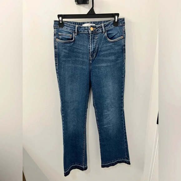 Zara Trafaluc high waisted straight leg crop jean with released hem size 6 - Picture 4 of 8